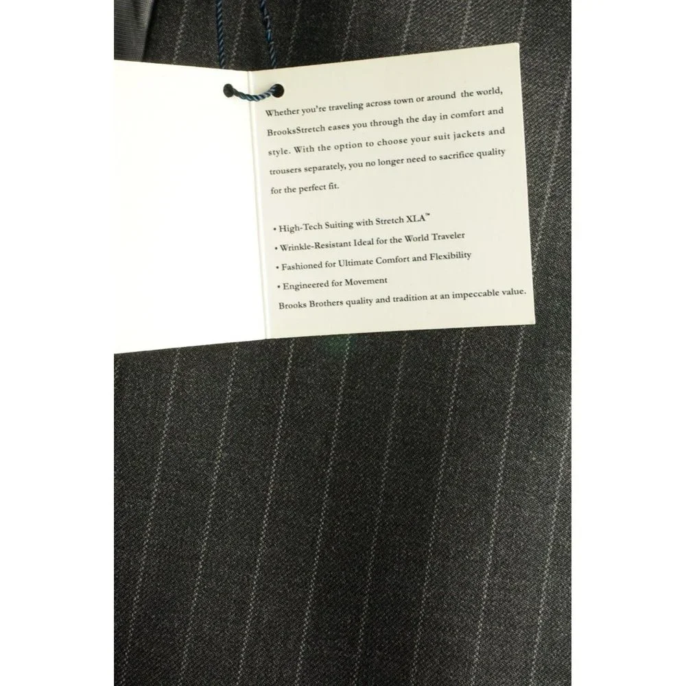 New Brooks Brothers 346 Stretch Mens 43R Gray Pin Stripe Twill Wool Notch Blazer